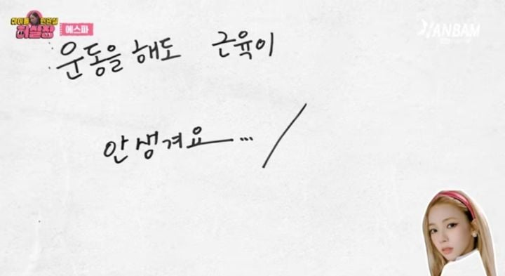 열심히 운동해도 복근이 안 생기는게 고민이라는 카리나 .jpg | 인스티즈