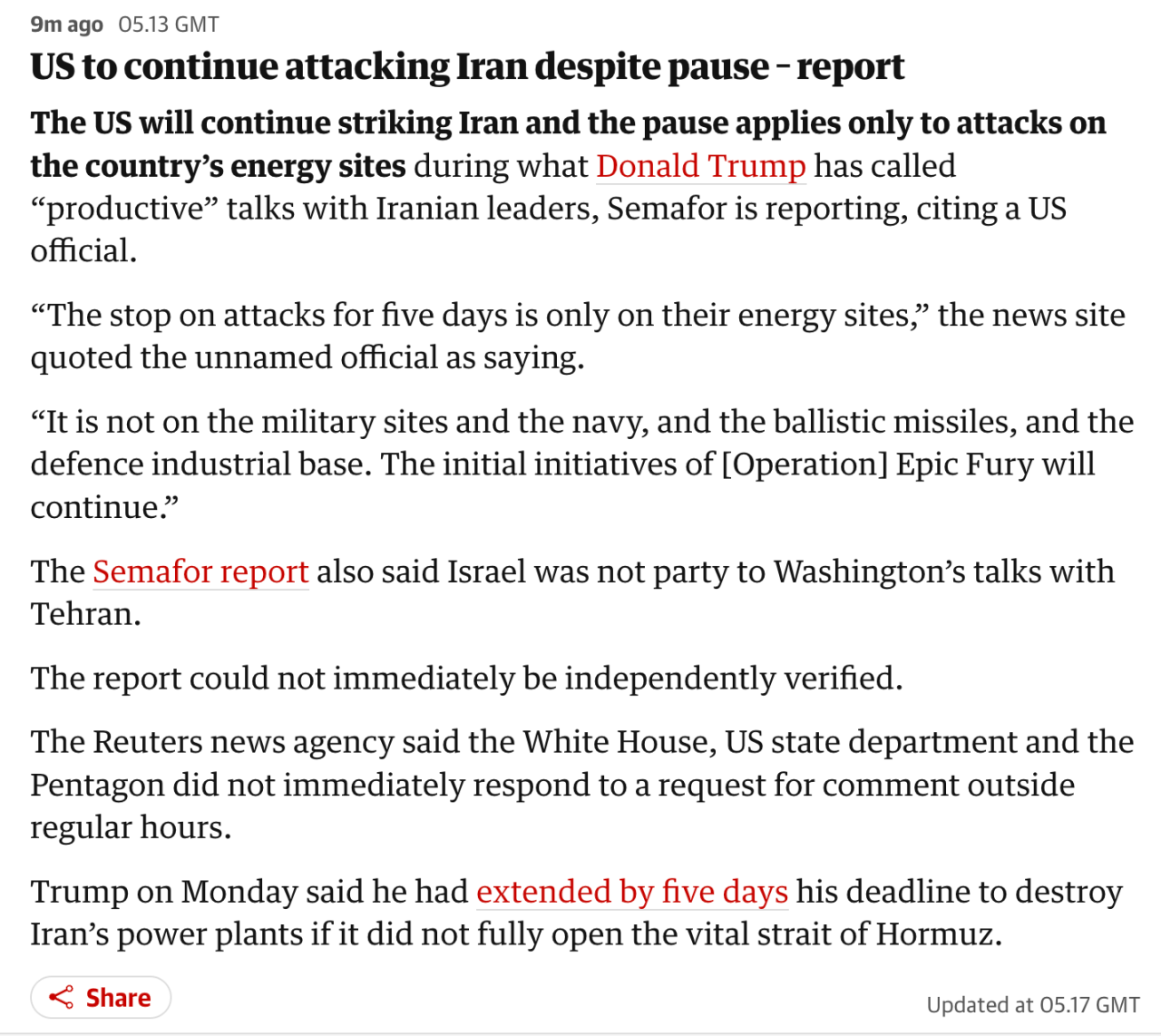 미국, "이란 공격 지속할 것" | 인스티즈