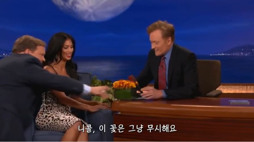 니콜 셰르징거 가슴 훔쳐보다 걸린 코난 오브라이언 | 인스티즈