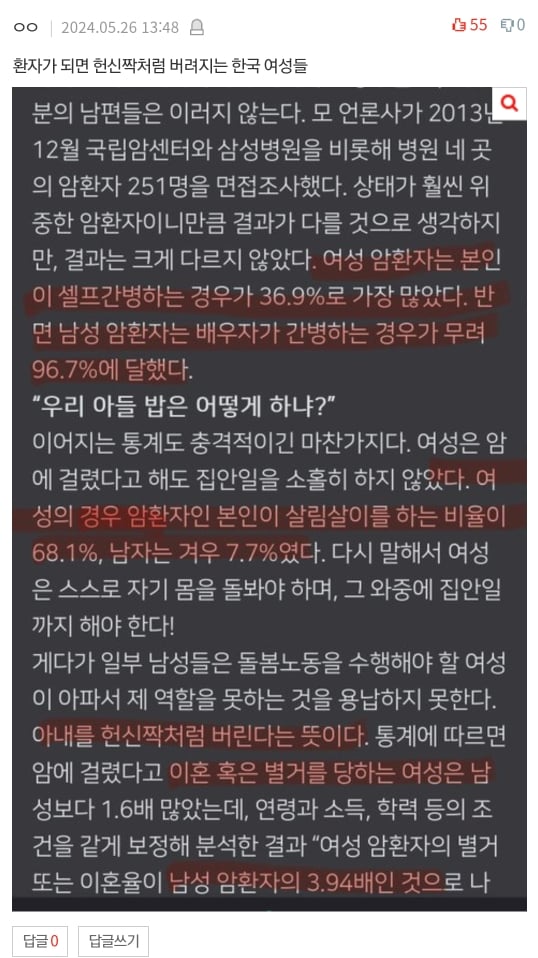 [네이트판] 간병하다보면 결혼 굳이 해야하나 싶어요 | 인스티즈