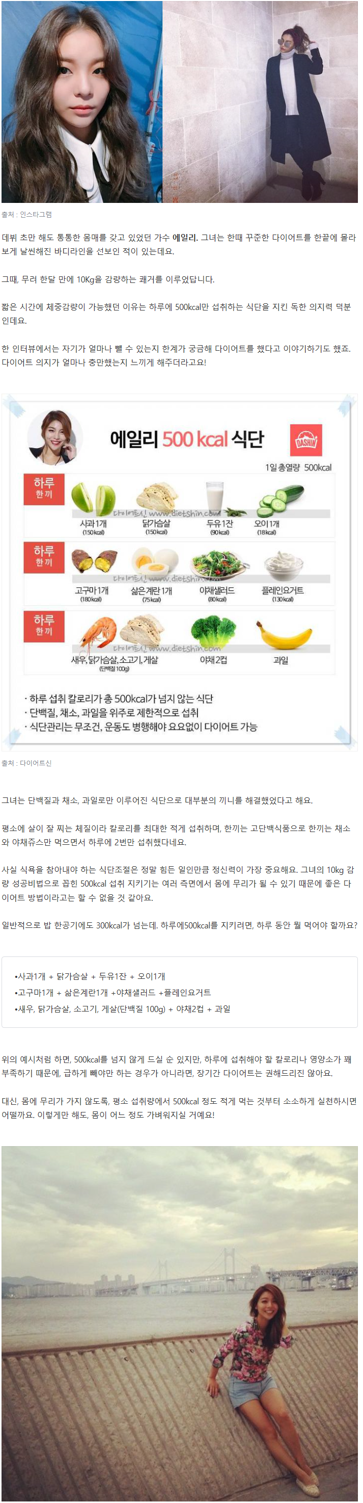 한달만에 10KG 감량한 에일리 다이어트 식단! | 인스티즈
