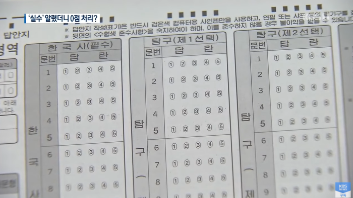마킹 실수 말했다가 수능 0점 처리. 매년 나오는 개선 요구 사항.jpg | 인스티즈