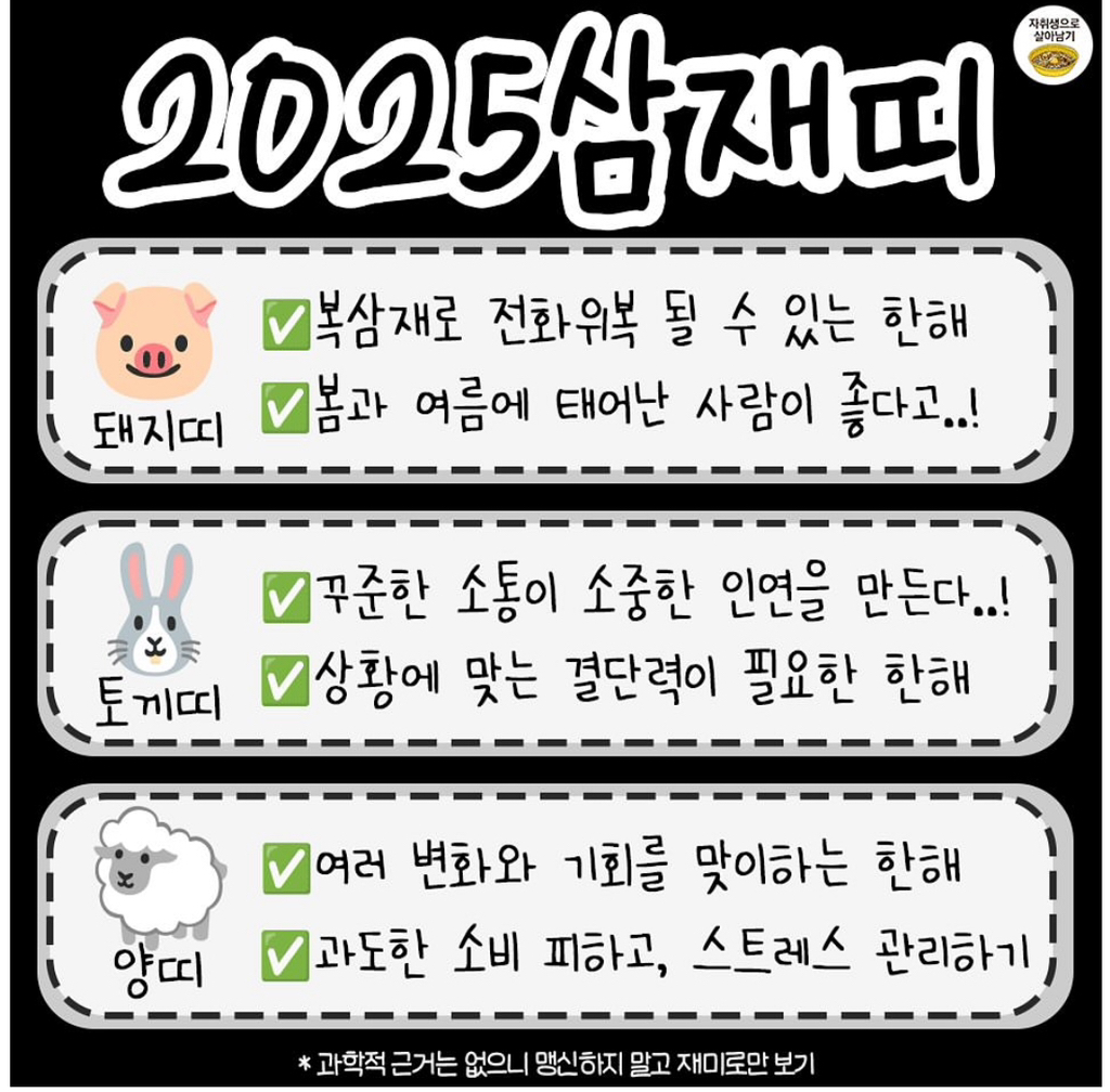2025년에 삼재라는 띠 3개.jog | 인스티즈