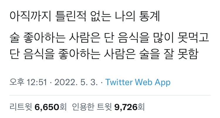 아직까지 틀린적 없는 나의 통계.twt | 인스티즈