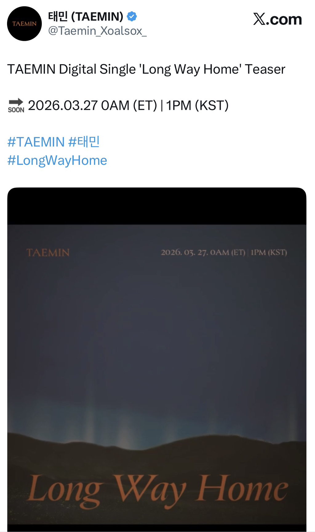 새 소속사 가자마자 싱글 발표하는 태민 | 인스티즈