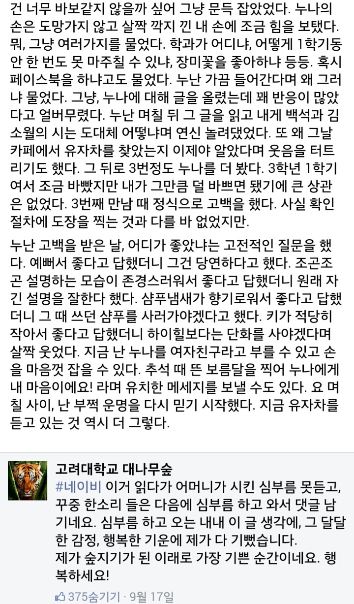고려대학교 대나무숲 유자차 레전드 | 인스티즈