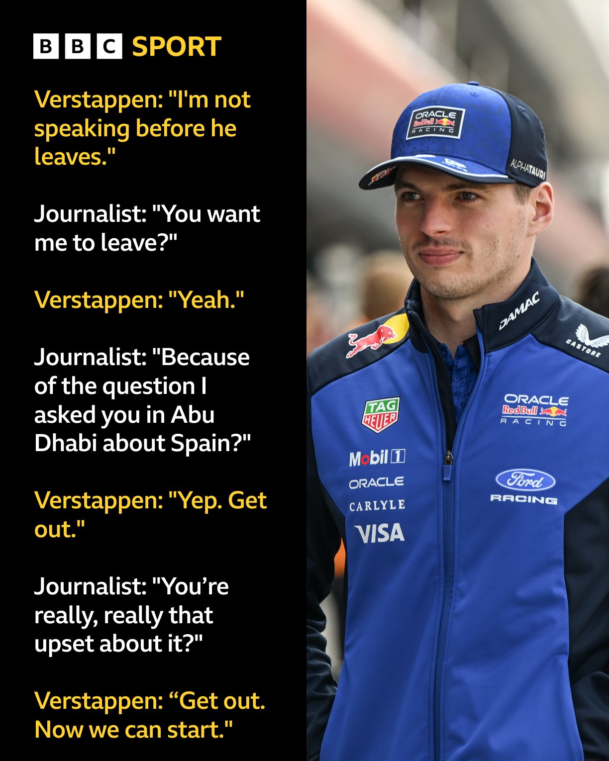 [F1] BBC = 오늘 막스 베르스타펜은 자신의 기자회견에서 기자 1명의 참석을 거부했습니다 | 인스티즈