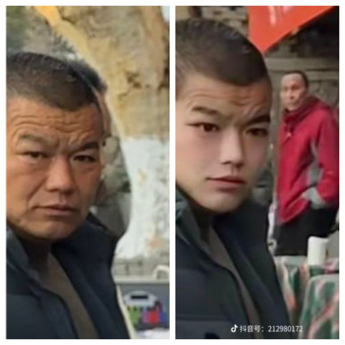 틱톡 필터를 쓴 중국 인플루언서 영상에 얻어걸린 사람 | 인스티즈