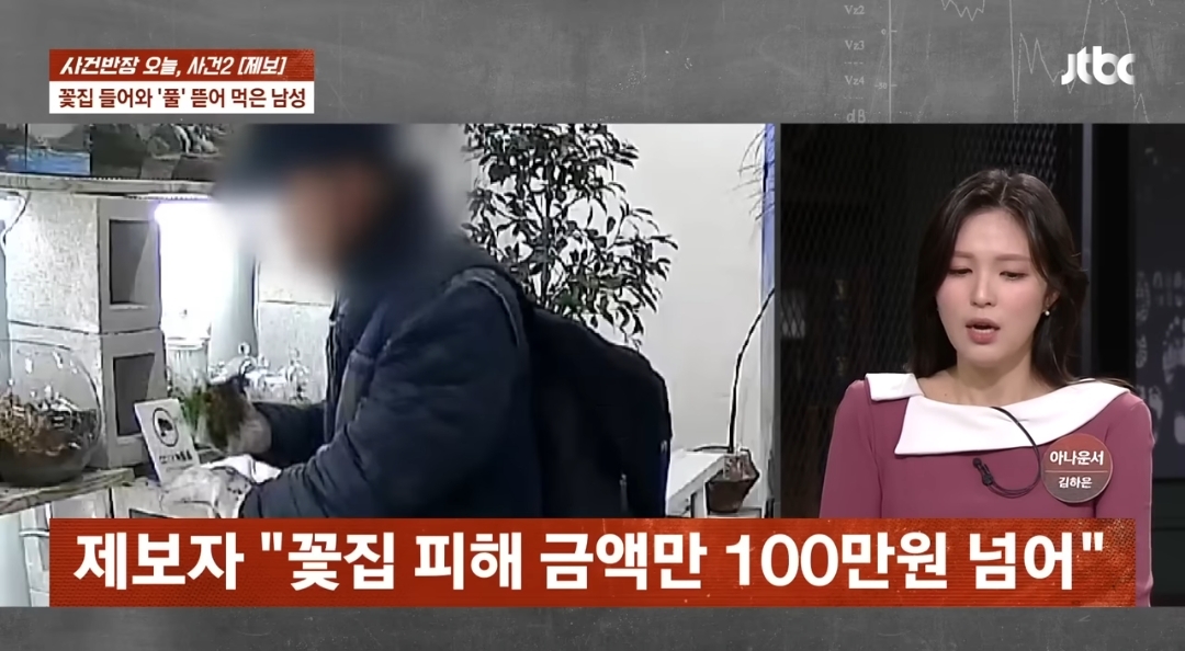 무인 꽃집에 있는 식물들을 죄다 먹어버린 남성 | 인스티즈