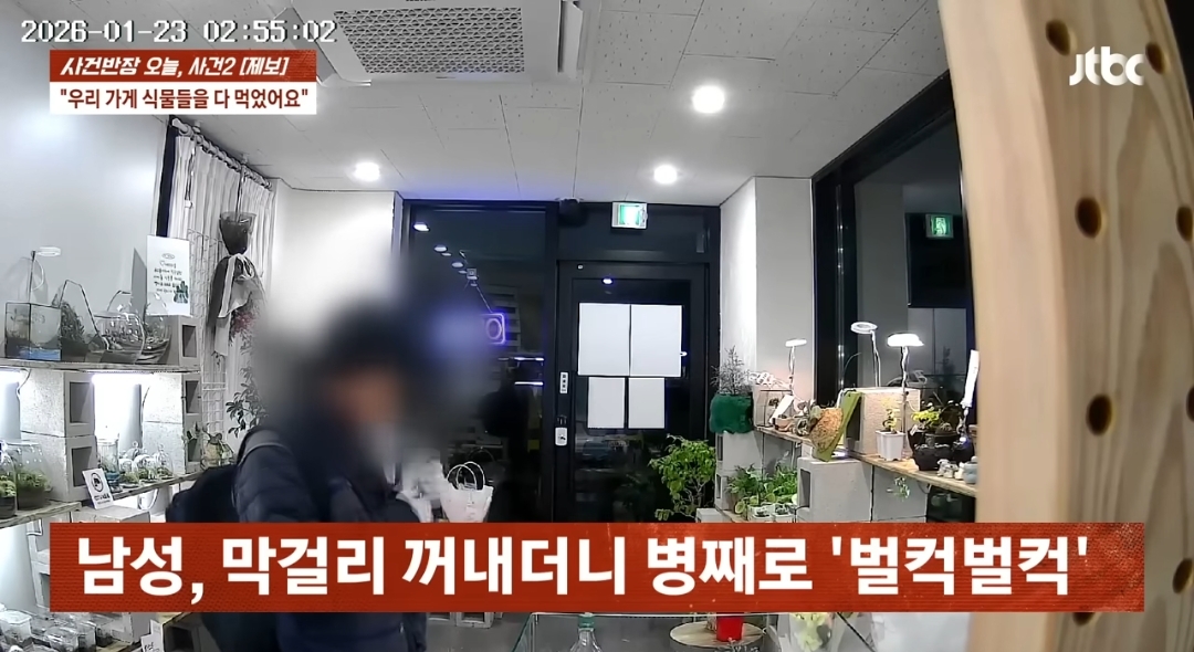 무인 꽃집에 있는 식물들을 죄다 먹어버린 남성 | 인스티즈