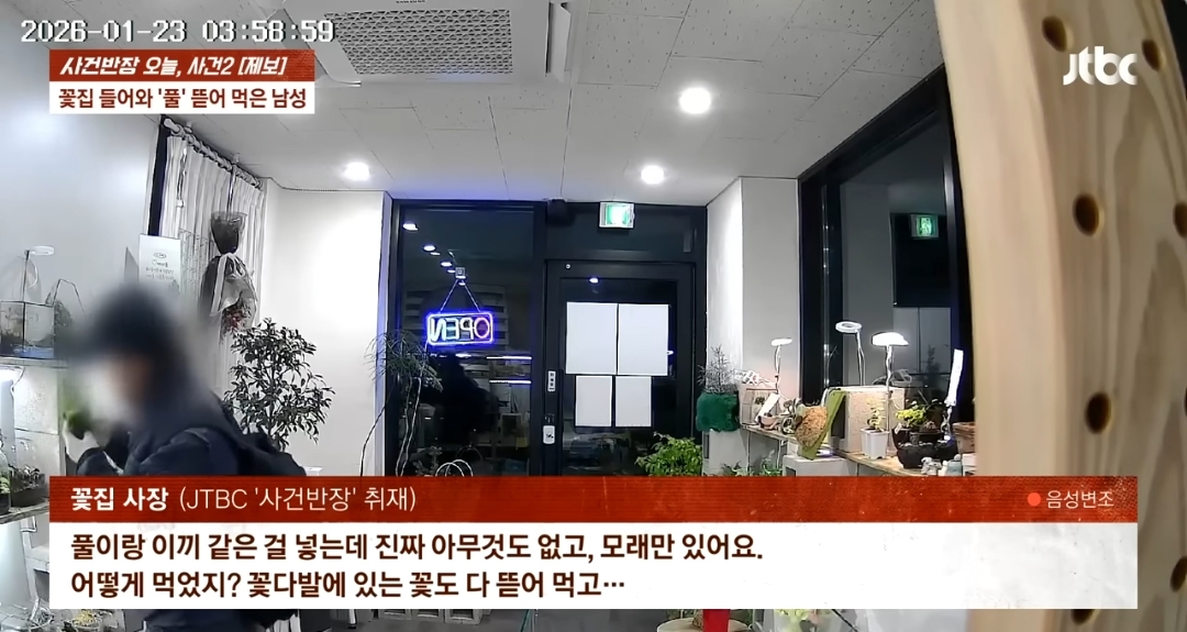 무인 꽃집에 있는 식물들을 죄다 먹어버린 남성 | 인스티즈