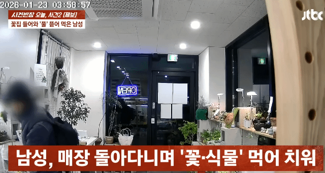 무인 꽃집에 있는 식물들을 죄다 먹어버린 남성 | 인스티즈