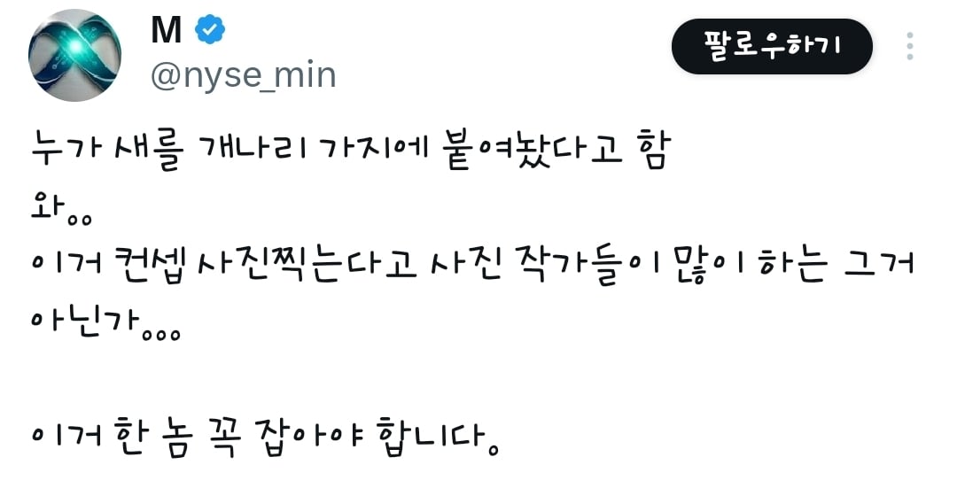 누가 새를 개나리 가지에 붙여놨다고 함 | 인스티즈