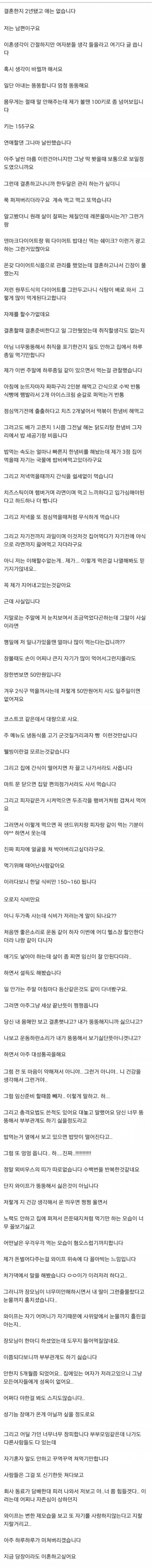 뚱뚱하고 식탐 많은 와이프랑 이혼 생각중입니다 | 인스티즈