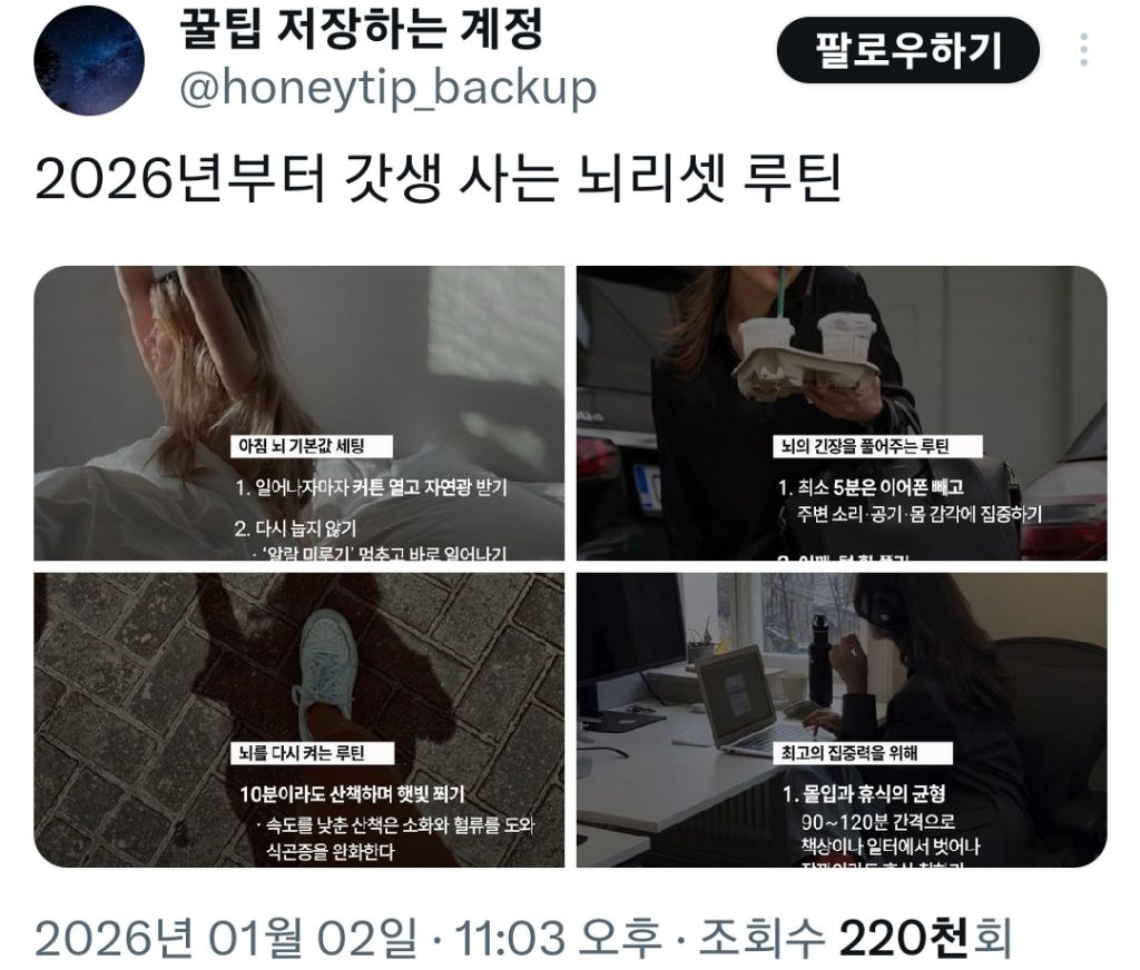 2026년부터 갓생 사는 뇌리셋 루틴 | 인스티즈