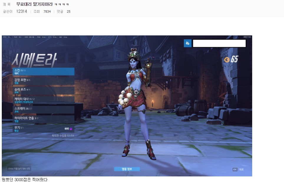 [오버워치] 무료대리를 맡긴 디시인의 최후.jpg | 인스티즈