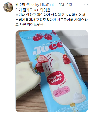 맛있다고 트위터 알티 1.6만 넘은 조이 아이스크림 | 인스티즈