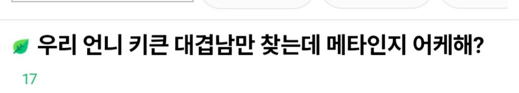 우리언니 키큰 대기업 남자만 찾는데 메타인지 어떻게 해? | 인스티즈