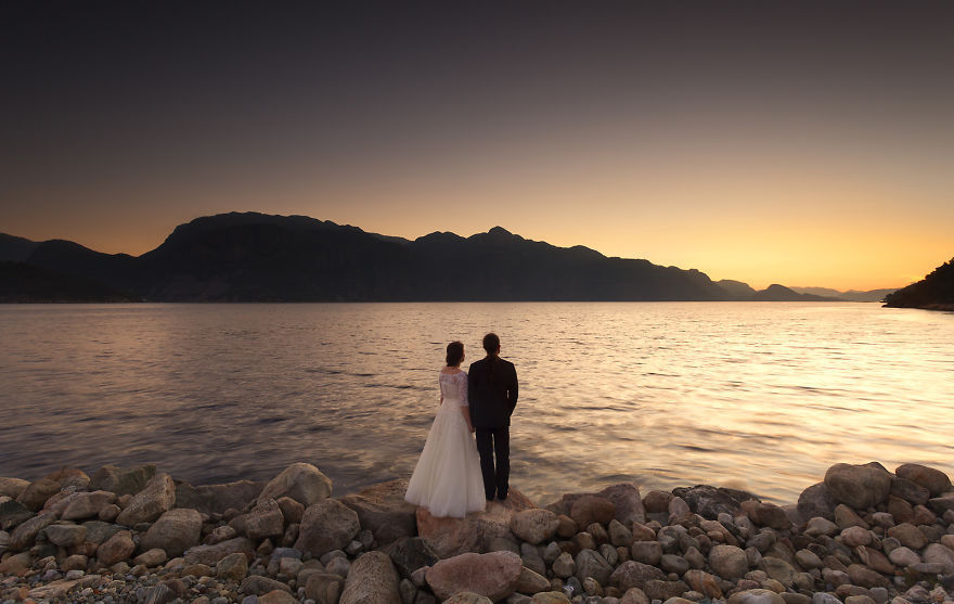 노르웨이에서 웨딩드레스입은 아내 촬영 | 인스티즈