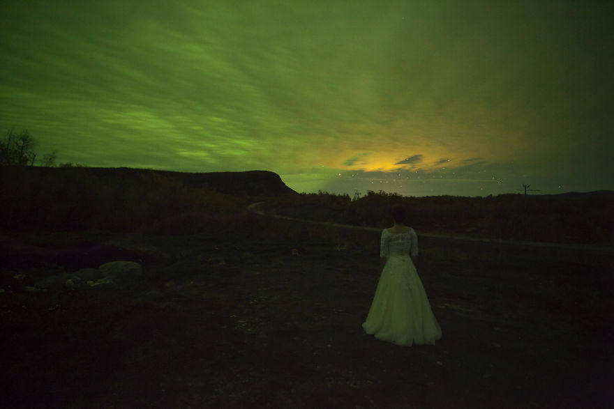 노르웨이에서 웨딩드레스입은 아내 촬영 | 인스티즈