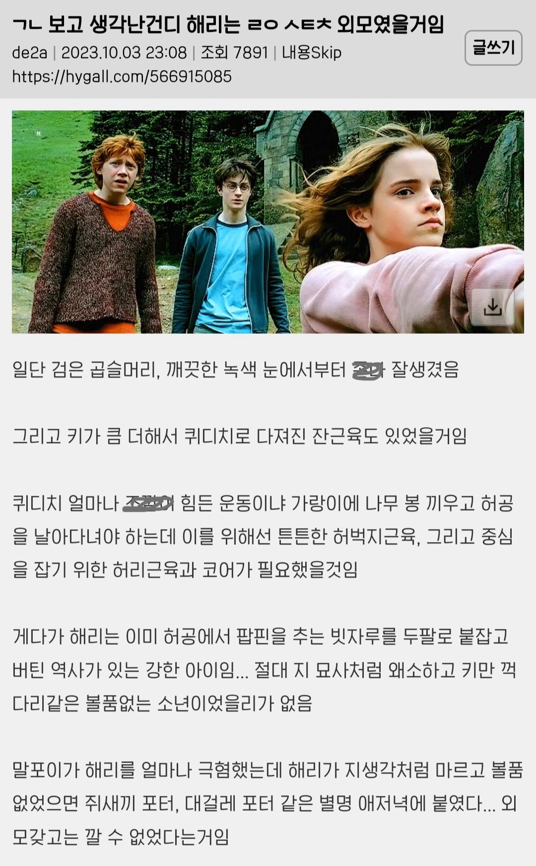 해리포터 외모에 대한 고찰.ㅋㅋㅋㅋjpg | 인스티즈