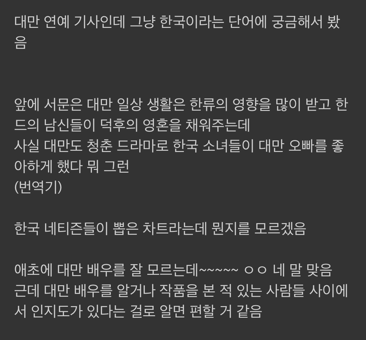 한국 소녀들이 가장 좋아하는 대만 오빠 발표 | 인스티즈