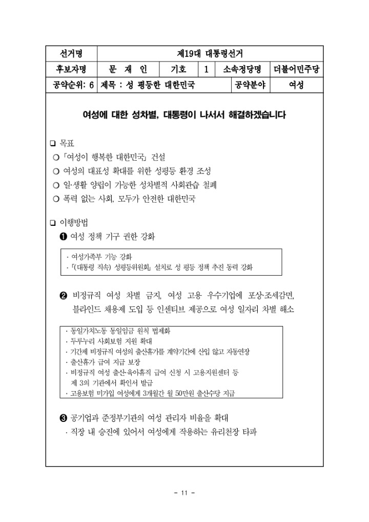 문재인 여성공약 정책 [팩트체크] | 인스티즈