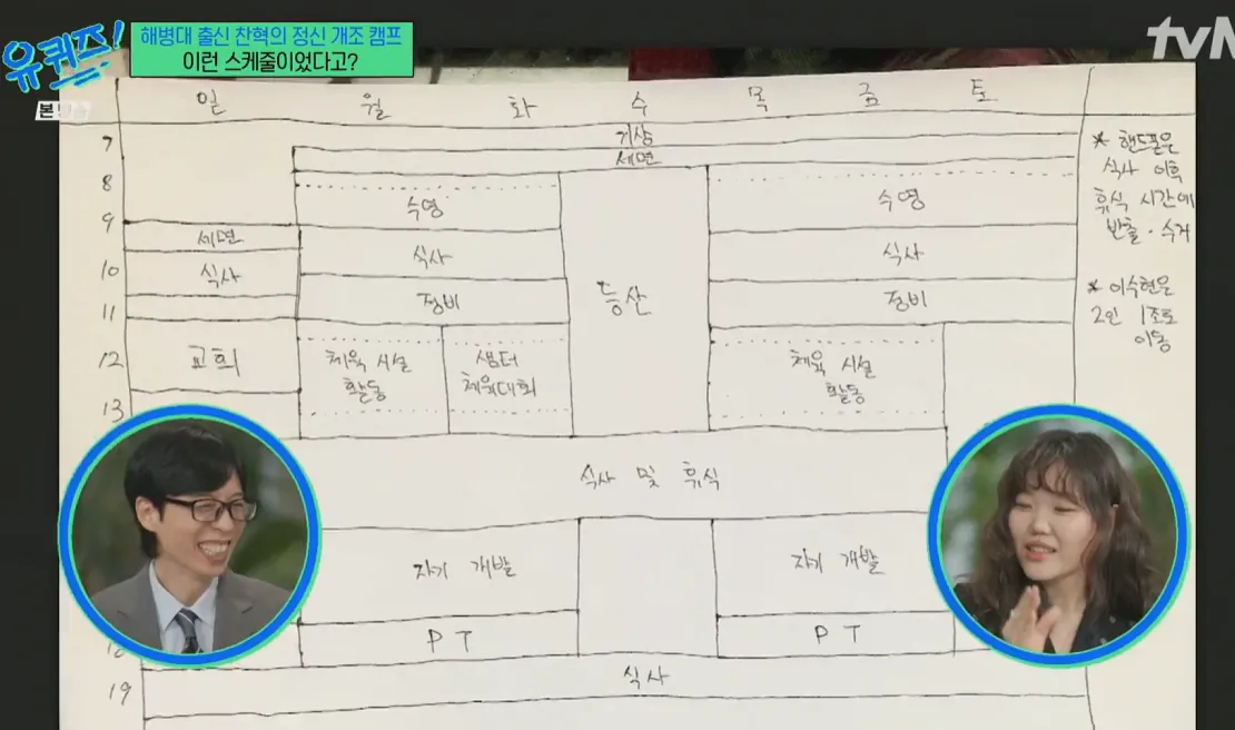 [잡담] 와 이거 이찬혁이 짜준 이수현 정신 개조 캠프 시간표래 | 인스티즈