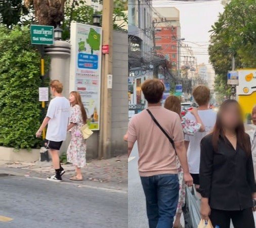현아♥용준형, 태국서 길거리 데이트…자연스러운 스킨십, 당당 활보 | 인스티즈
