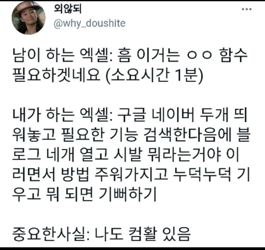 남이 하는 엑셀 vs 내가 하는 엑셀.jpg | 인스티즈