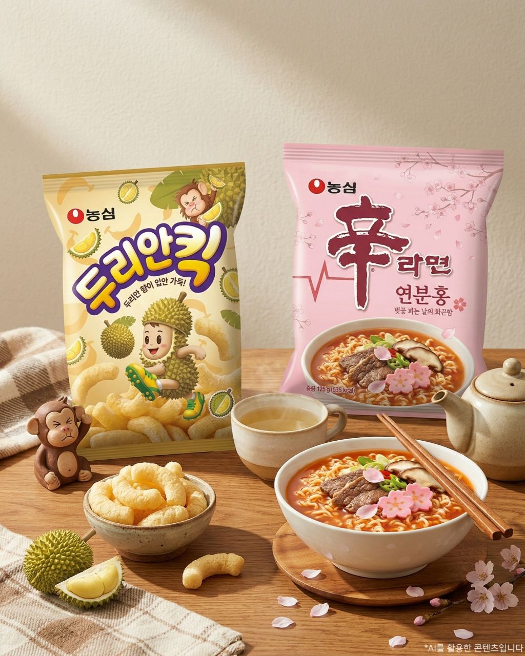 농심 두리안킥 & 신라면 연분홍 | 인스티즈
