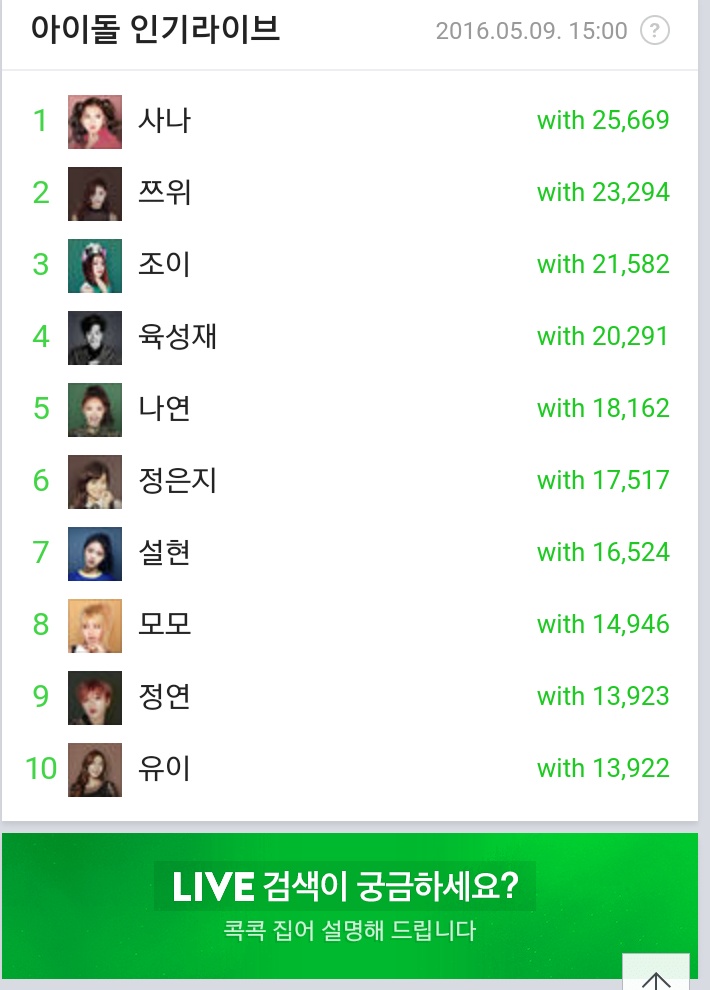 오늘자 네이버 인기라이브 검색 아이돌.jpg | 인스티즈