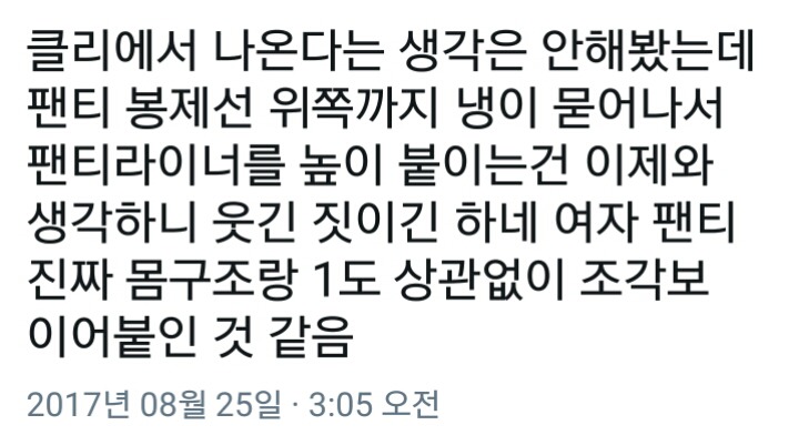 여성분들 팬티에 분비물 흡수되라고 덧댄 천 위치 괜찮으신가요? | 인스티즈