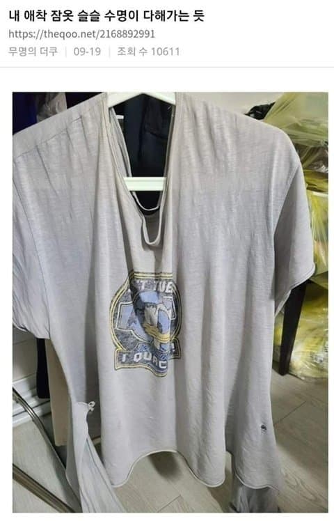 다들 집에 하나씩 꼭있다는 애착 반팔티...jpg | 인스티즈