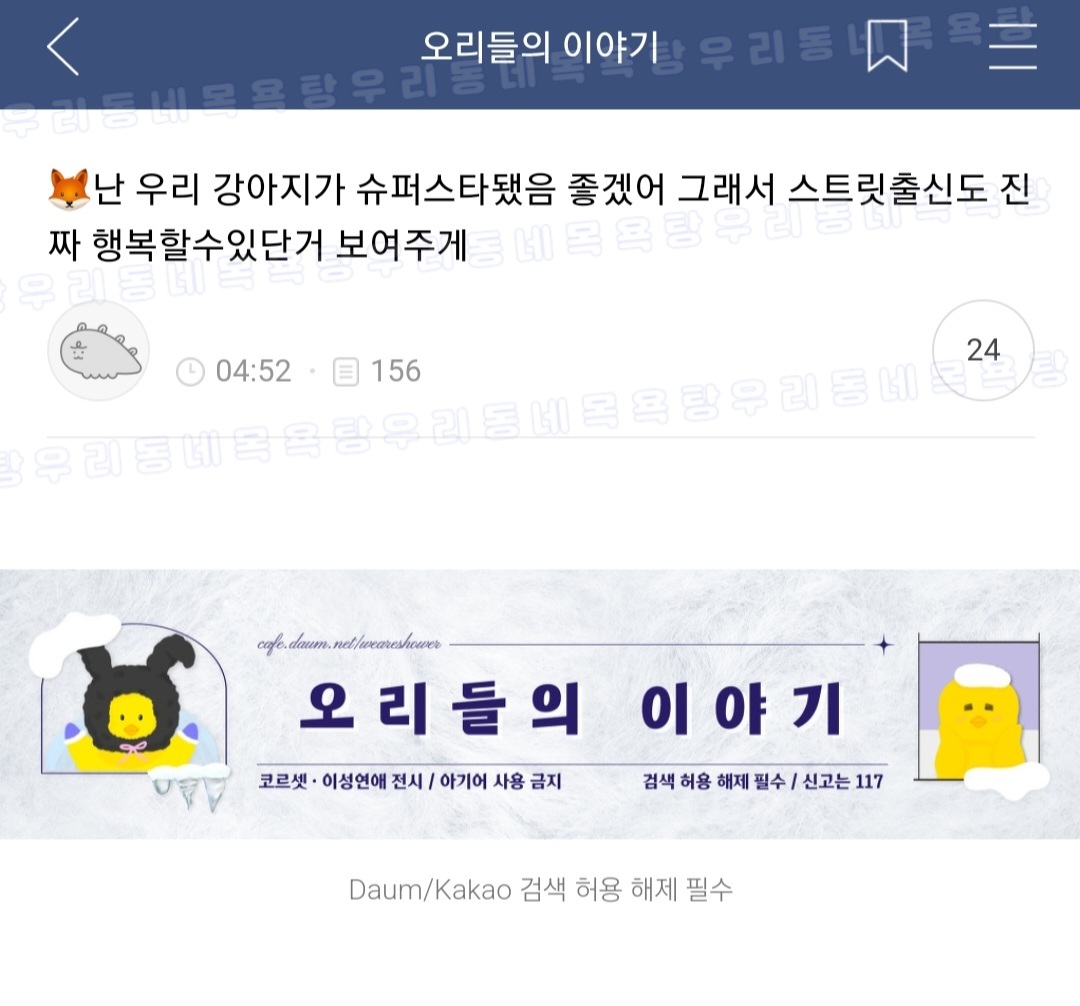 난 우리 강아지가 슈퍼스타됐음 좋겠어 그래서 스트릿출신도 진짜 행복할수있단거 보여주게 | 인스티즈