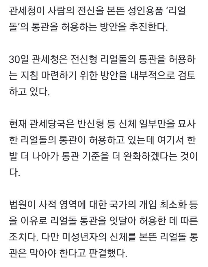 148~170㎝ 혈관까지 재현했다…전신 리얼돌, 통관 '코 앞' | 인스티즈