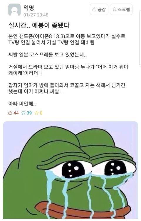 야동보다가 TV랑 연결됐다 | 인스티즈