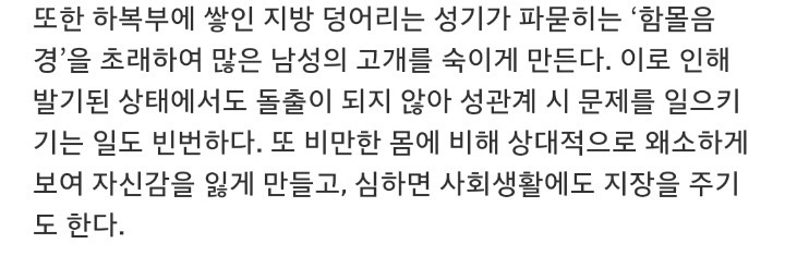 비만이 남자에게 끼치는 영향 | 인스티즈