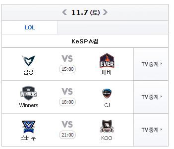 [LOL] 오늘자 KeSPA컵 일정 | 인스티즈