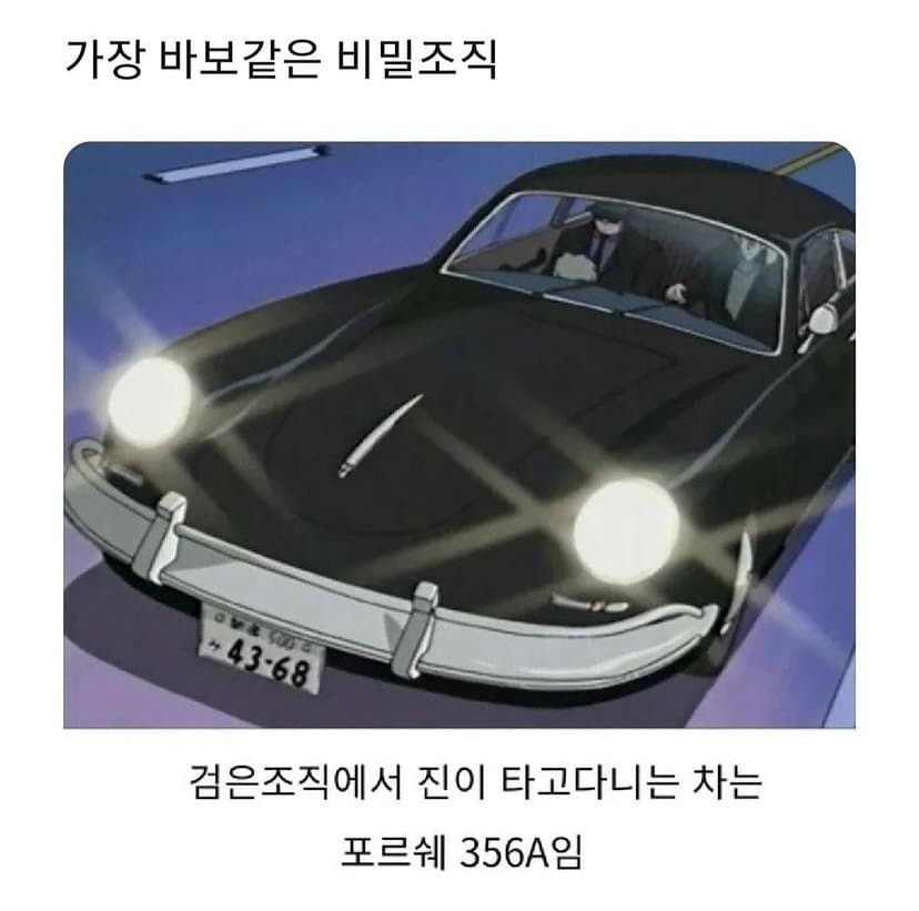 몰래 다녀야 한다는 코난 검은조직 멤버들의 자동차.jpg | 인스티즈