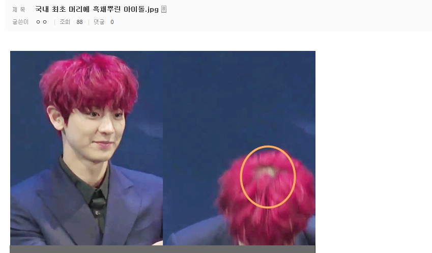 국내 최초 흑채 뿌린 아이돌(?) | 인스티즈
