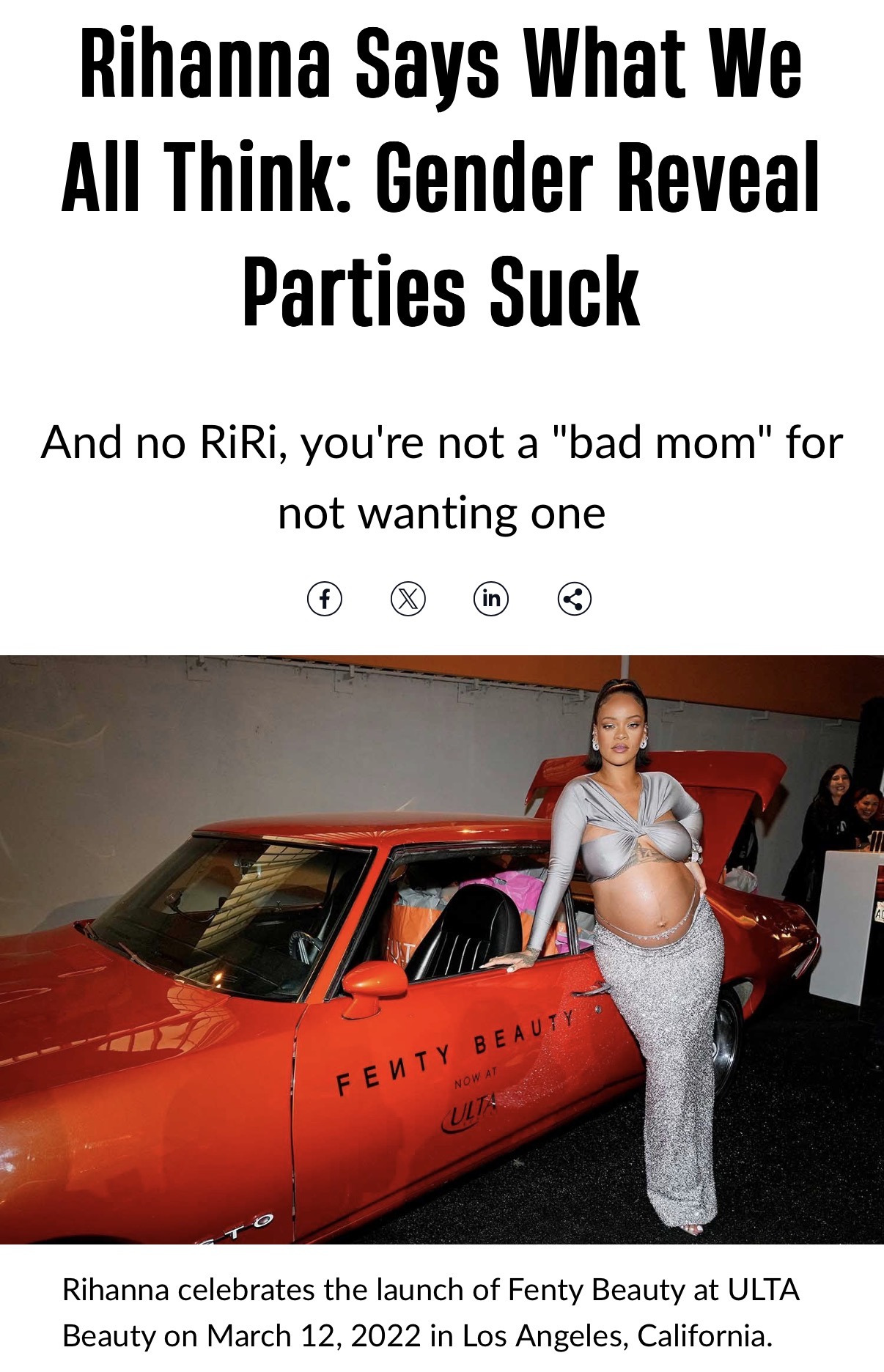 세아이 엄마인 리한나의 젠더리빌에 대한 생각 | 인스티즈