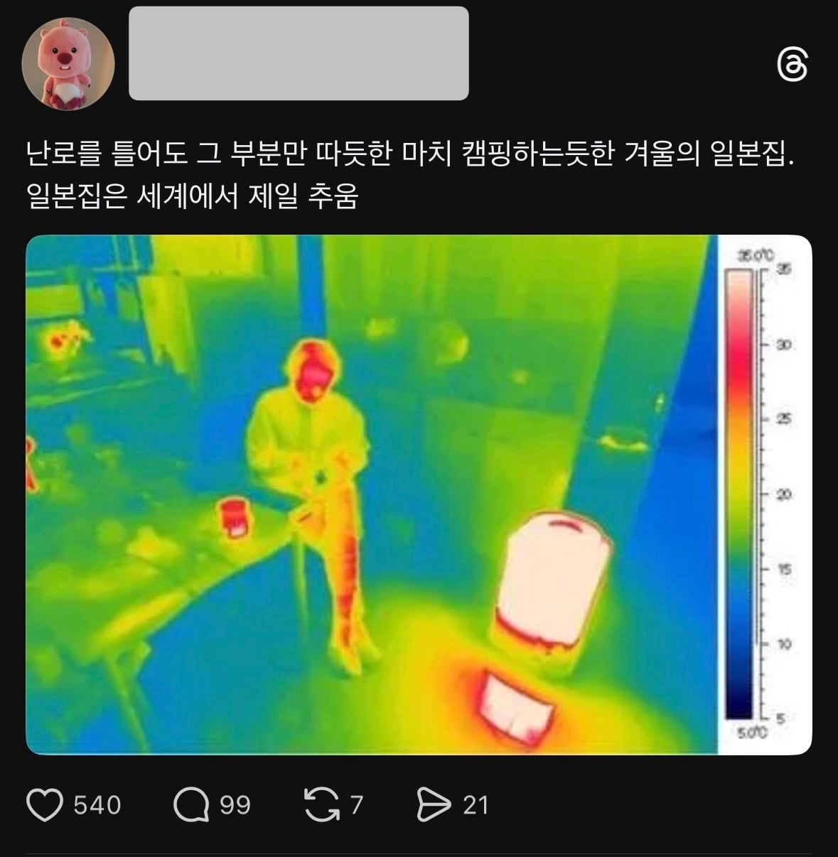 일본집의 추위 때문에 악귀에 걸린 스레드인.jpg | 인스티즈