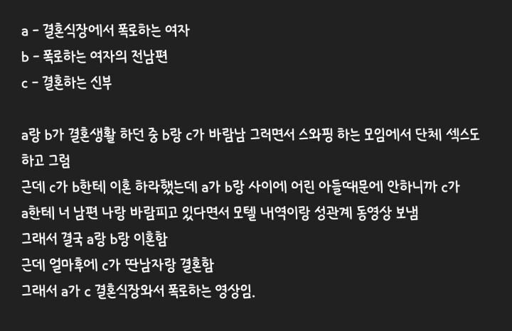 결혼식장에서 불륜 폭로하는 영상 | 인스티즈