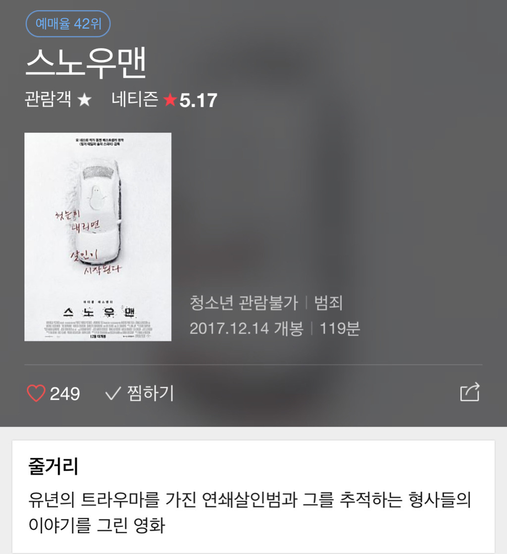 "첫눈 오면 살육이 시작된다"···여자 죽여 눈사람 만드는 살인마 영화 '스노우맨' 내일 개봉 | 인스티즈