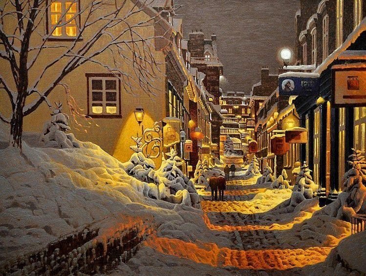 눈쌓인 겨울밤 전문 화가 | 인스티즈