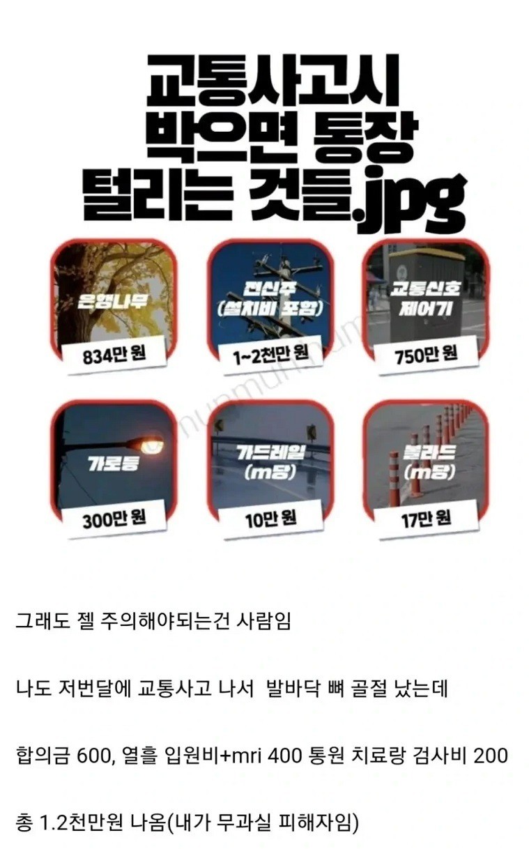 교통사고 때 들이받으면 통장이 털리는 것들 | 인스티즈