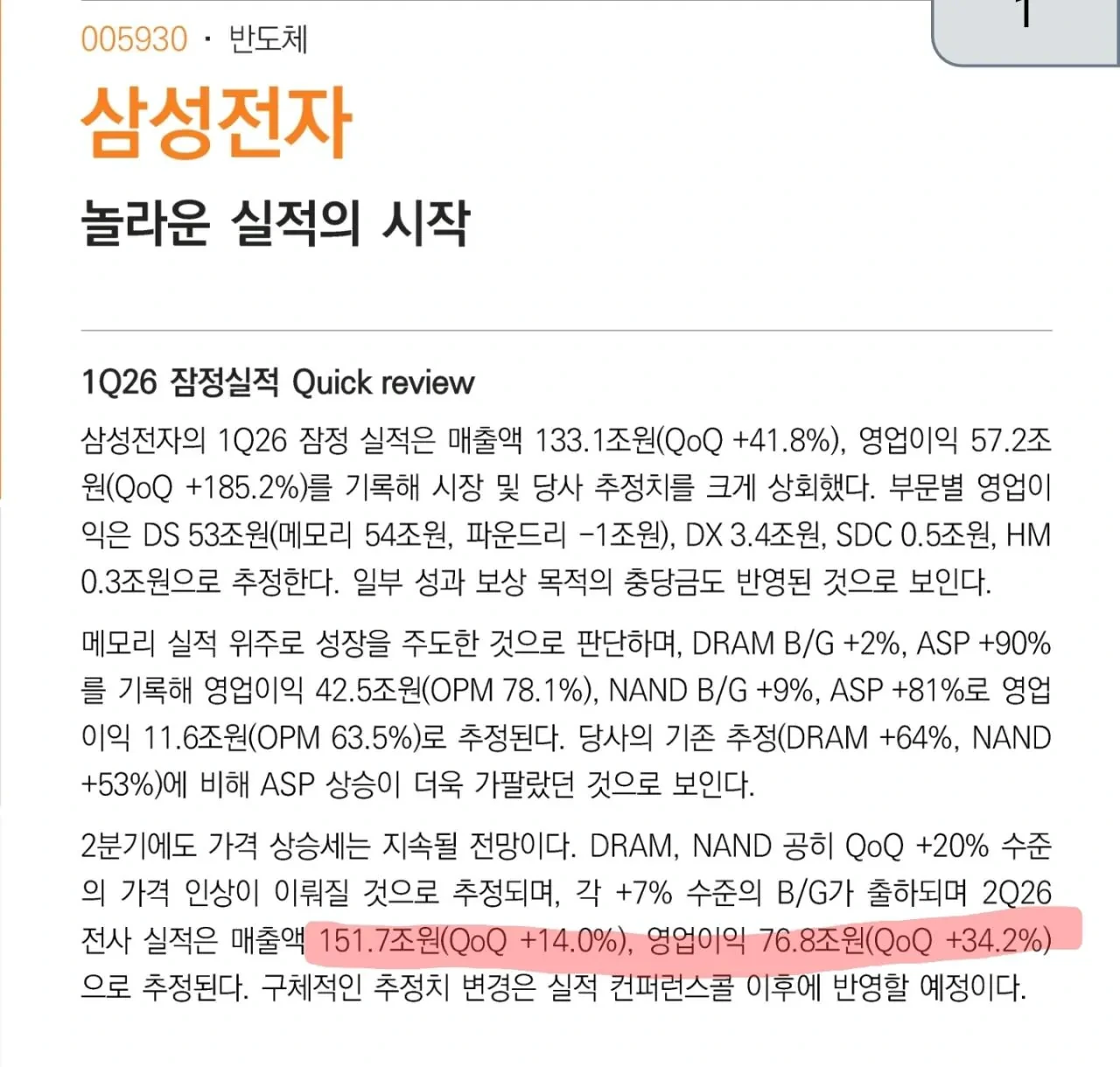 삼성전자 2분기 영업이익은 76.8조 전망 | 인스티즈