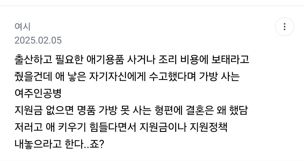 첫째 애 낳으면 지원금 200만원 나오는데 그걸로 명품백 사는 기혼들 있다는거 알아? | 인스티즈