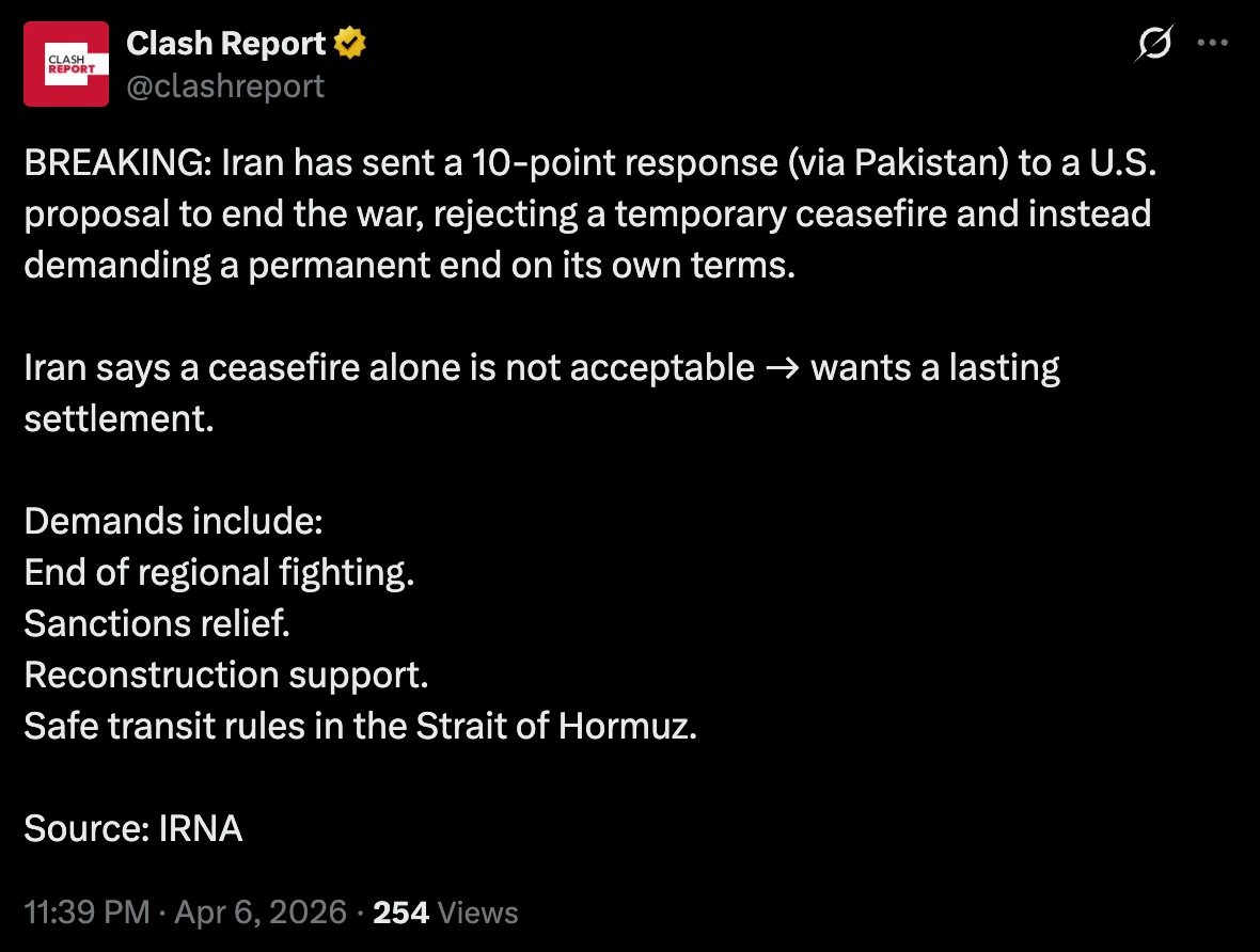 이란 종전안 10개 조항 제시 | 인스티즈